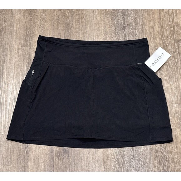 Athleta Action Skort Size 1X Black High Rise Pockets Dobby 14.5" NEW - Picture 1 of 13
